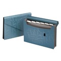 Back to School Sale | Pendaflex 01158 3-1/2 in. Expansion 7 Sections Hook/Loop Closure 1/6-Cut Tabs Expanding Poly Files - Letter Size, Blue image number 2