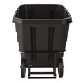 Trash & Waste Bins | Suncast Commercial RMTTHD100 1 cu. Yd. 2,200 lbs. Capacity Forkliftable Frame Heavy Duty Tilt Truck - Black/Red image number 3