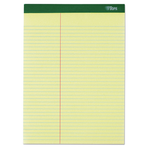 Notebooks & Pads | TOPS 63396 8.5 in. x 11.75 in. Sheets Pitman Rule Variation Offset Dividing Line 3 in. Left Double Docket Ruled Pads - Canary (6/Pack) image number 0