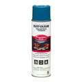Painting | Rust-Oleum 203031CT 17 oz. Aerosol Can Industrial Choice M1800 System Water-Based Precision Line Marking Paint - Flat APWA Caution Blue (12/Carton) image number 0