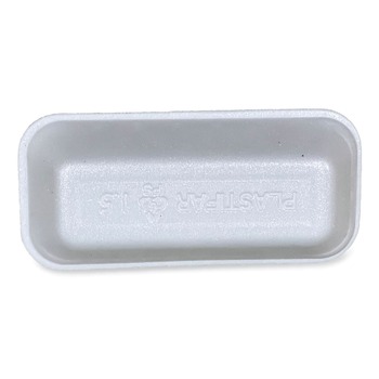 GEN 15WH 8.38 in. x 3.94 in. x 1.1 in. #1.5 Meat Trays - White (1000/Carton)