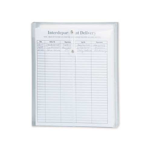 File Folders | Smead 89540 9.75 x 11.63 Open-End (Vertical) Poly String and Button Interoffice Envelopes - Clear (5/Pack) image number 0