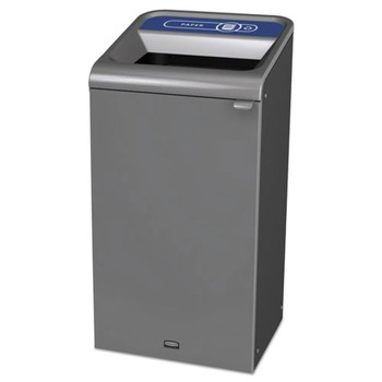 Rubbermaid Commercial 1961623 23 Gallon Paper Configure Indoor Recycling Waste Receptacle - Gray