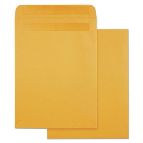 Envelopes & Mailers | Quality Park QUA43563 9 in. x 12 in. #10 1/2 Cheese Blade Flap Redi-Seal Closure High Bulk Self-Sealing Envelopes - Brown Kraft (100/Box) image number 0