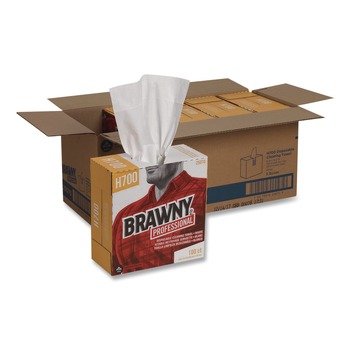 Georgia-Pacific 25070 9.1 in. x 16.5 in. Medium Weight HEF Shop Towels (100/Box)