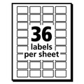 Labels | Avery 05418 0.5 in. x 0.75 in. Removable Multi-Use Labels for Inkjet/Laser Printers - White (36/Sheet, 28 Sheets/Pack) image number 1
