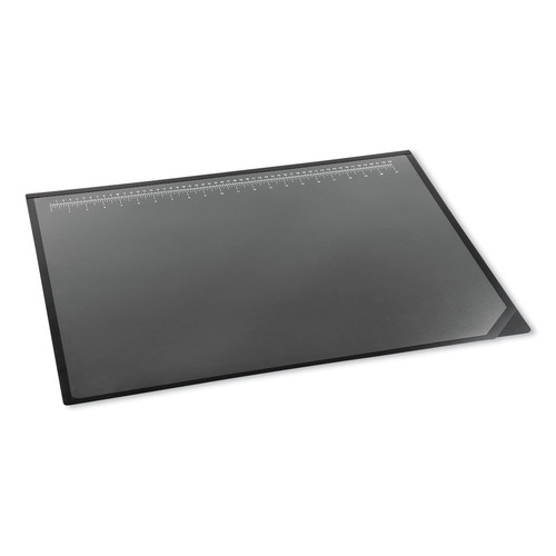 Desk Accessories & Office Organizers | Artistic 41700S 22 in. x 17 in. Desk Pad with Transparent Lift-Top Overlay and Antimicrobial Protection - Black Pad, Transparent Frost Overlay image number 0