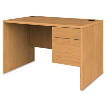 HON H107885R.CC 10700 Series 48 in. x 30 in. x 29.5 in. Single 3-Quarter Height Right Pedestal Desk - Harvest
