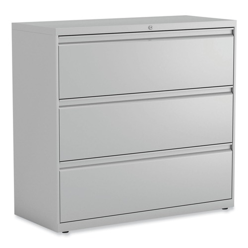 Office Filing Cabinets & Shelves | Alera 25506 42 in. x 18.63 in. x 40.25 in. 3 Legal/Letter/A4/A5 Size Lateral File Drawers - Light Gray image number 0