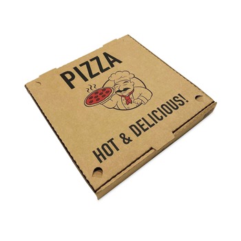 BluTable REM-BX-KRSTCK-16KSBFL 16 in. x 16 in. x 2 in. Paper Pizza Boxes - Brown (50/Pack)