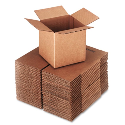 Mailing Boxes & Tubes | Universal UFS666 6 in. Regular Slotted Container Cubed Fixed-Depth Shipping Boxes - Brown Kraft (25/Bundle) image number 0