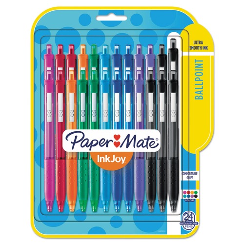 Pens | Paper Mate 1945926 InkJoy 300 RT 1 mm Retractable Ballpoint Pen - Assorted Ink and Barrel Colors/Medium (24-Piece/Set) image number 0