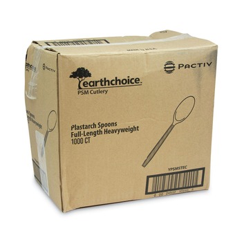 Pactiv Corp. YPSMSTEC 5.88 in. EarthChoice PSM Heavyweight Cutlery Spoon - Tan (1000/Carton)
