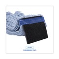 Mops | Boardwalk BWK902BL Loop-End Mop Head with Scrub Pad - Medium, Blue (12/Carton) image number 7