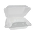 Food Service | Pactiv Corp. YHLW08030000 SmartLock 8 in. x 8.5 in. x 3 in. 3-Compartment Foam Hinged Lid Container - Medium White (150/Carton) image number 0