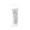 Cutlery | Pactiv Corp. FKFSKWNCH Individually Wrapped Mediumweight Plastic Fieldware Cutlery Fork/Knife/Napkin/Spoon Kit - White (250/Carton) image number 4