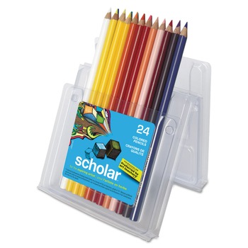 Prismacolor 92805 Scholar 3 mm 2B Colored Pencil Set - Assorted Lead and Barrel Colors (24/Set)