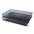 Back to School Sale | Universal UNV20012 17 in. x 10.88 in. x 2.5 in. Deluxe Mesh Stacking Side Load Tray - Legal Size, Black image number 1