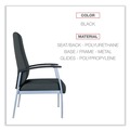 Office Chairs | Alera ALEML2419 metaLounge Series 24.6 in. x 26.96 in. x 42.91 in. High-Back Guest Chair - Black Seat/Back, Silver Base image number 6
