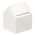Trash & Waste Bins | HOSPECO 2201 Double Entry Swing Top Floor Receptacle - Metal, White image number 1