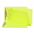 File Folders | Smead 28940 0.75 in. Expansion 2 Fasteners Legal Size Heavyweight Colored End Tab Fastener Folders - Yellow Exterior (50/Box) image number 0