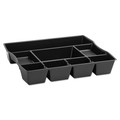 Wall Racks & Hooks | Rubbermaid 21864 Regeneration Eight Compartments 14.88 in. x 11.88 in. x 2.5 in. Plastic Deep Drawer Organizer - Black image number 1