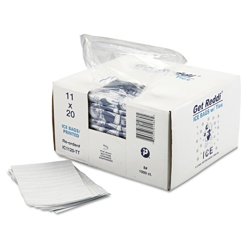  | Inteplast Group IC1120-TT 1.5 mil. 11 in. x 20 in. Ice Bags - Clear (1000/Carton) image number 0