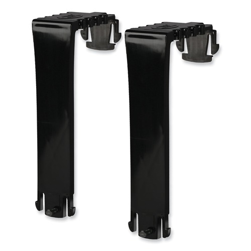 Desk Shelves | Deflecto 391404 Break-Resistant Plastic Partition Brackets for 2.63 to 4.13 Wide Partition Walls - Black (2/Set) image number 0