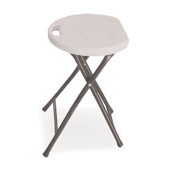 Iceberg 64573 Rough n Ready 26 in. Seat Height Backless Folding Stool Supports Up to 300 lb - White Seat/Charcoal Base (4/Carton)
