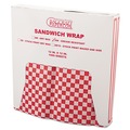  | Bagcraft P057700 12 x 12 Grease-Resistant Paper Wraps and Liners - Red Check (5000/Carton) image number 1