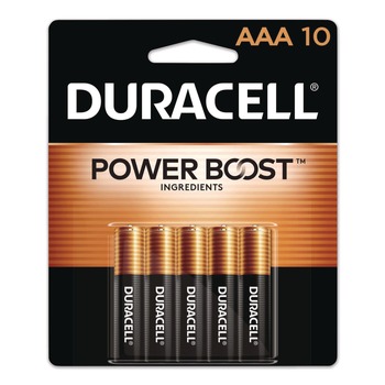 Duracell MN2400B10Z Power Boost CopperTop Alkaline AAA Batteries (10/Pack)