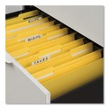 File Folders | Universal UNV13528 1/3 Cut Tab Legal Size Deluxe Reinforced Top Tab Folders with Fasteners - Yellow (50/Box) image number 3