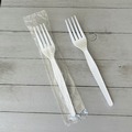 Cutlery | Boardwalk BWKFORKWHPSIW Heavyweight Wrapped Polystyrene Fork Cutlery - White (1000/Carton) image number 4