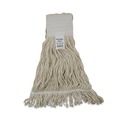  | Boardwalk BWK524C 24 oz. Pro Loop Web/Tailband Premium Saddleback Cotton Mop Head - White (12/Carton) image number 0