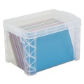 Back to School Sale | Advantus 40305 Holds (500) 4 in. x 6 in. Cards 7.25 in. x 5 in. x 4.75 in. Plastic Super Stacker Storage Boxes - Clear image number 2