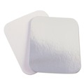 | Handi-Foil 2060L 7 in. x 5 in. Laminated Aluminum Board Lid - Silver/White (500/Carton) image number 0