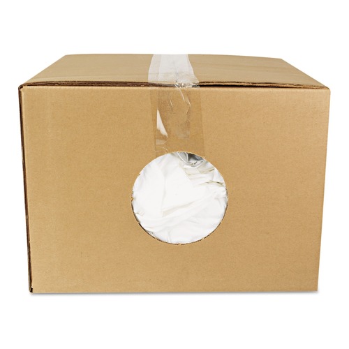  | HOSPECO 455-25 New Bleached T-Shirt Rags - White (1/Carton) image number 0