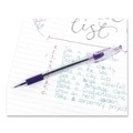 Pens | Pentel BK90-V Stick Fine 0.7 mm R.S.V.P. Ballpoint Pen - Violet Ink, Clear/Violet Barrel (1-Dozen) image number 3