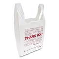 Food Service | Inteplast Group THW2VAL 12 in. x 7 in. x 23 in. HDPE T-Shirt Bags - White/Red (500/Carton) image number 1