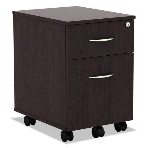 Office Carts & Stands | Alera ALEVABFES Valencia Series 15.88 in. x 19.13 in. x 22.88 in. Mobile Box/File Pedestal - Espresso image number 0