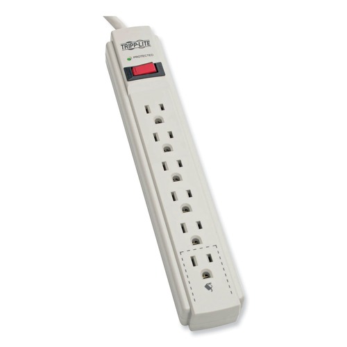 Surge Protectors | Tripp Lite TLP615 6 AC Outlets 15 ft. Cord 790 J Protect It! Surge Protector - Light Gray image number 0