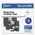 Tapes | Brother P-Touch TZE2412PK 0.7 in. x 26.2 ft. TZe Standard Adhesive Laminated Labeling Tape - Black on White (2/Pack) image number 5
