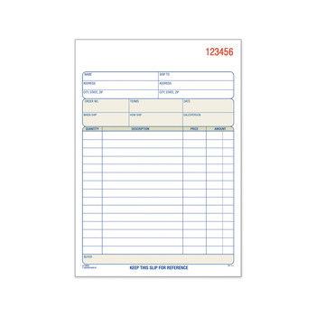 TOPS 46500 50 Forms Total Two-Part Carbonless 7.94 in. x 5.56 in. Sales Order Book