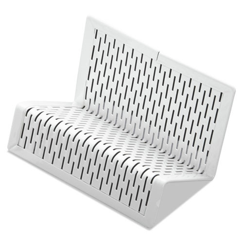 Desk Accessories & Office Organizers | Artistic ART20001WH Urban Collection Perforated Steel Punched Metal Business Card Holder Holds 50 2 in. x 3.5 in. Cards - White image number 0
