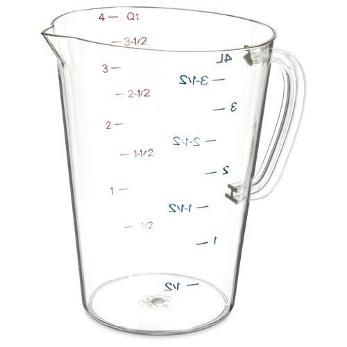 Food Service | Carlisle 4314507 1 gal. Commercial Plastic Measuring Cup - Clear image number 0