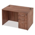 Office Desks & Workstations | Alera VA214830WA Valencia Series 47.25 in. x 29.5 in. x 29.63 in. Straight Front Desk Shell - Modern Walnut image number 5