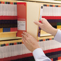 File Folders | Smead 26825 2 in. Expansion 4-Fastener End Tab Classification Folders - Letter Size/Manila Exterior (10/Box) image number 7