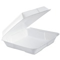 Food Trays, Containers, and Lids | Dart 95HTPF1R 9.3 in. x 9.5 in. x 3 in. Foam Hinged Lid Container, Performer Perforated Lid (200/Carton) image number 0
