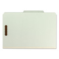 File Folders | Smead 19093 3 in. Expansion 3 Dividers 8 Fasteners Legal Size Recycled Pressboard Classification Folders - Gray-Green (10/Box) image number 2