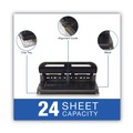 Staple Punches | Swingline A7074150E Easy Touch 9/32 in. Holes 24-Sheet Two- to Seven-Hole Precision-Pin Punch - Black image number 2